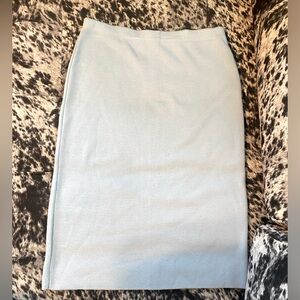 Pale blue Italian wool midi skirt